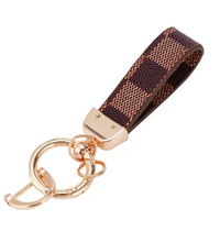 Load image into Gallery viewer, Plaid Pattern Strap Charm Keychain