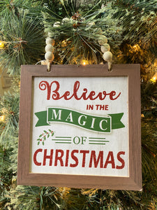 Hanging Christmas Ornament Sign