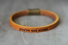 Load image into Gallery viewer, You&#39;re Not Alone Leather Bracelet